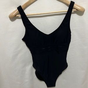 Mossimo Target Black Swimsuit Size Small One Piece Removable Padding LowCut Back